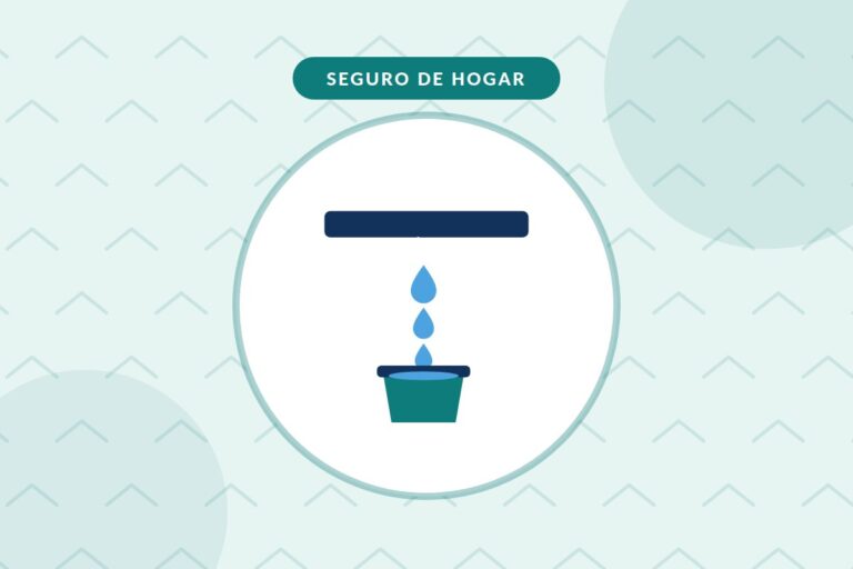 Seguro de hogar y goteras: gotera del techo cayendo en un cubo