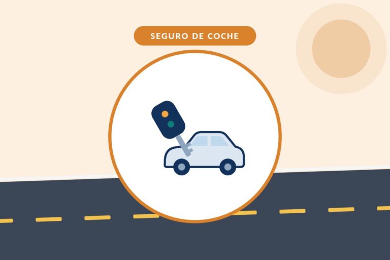 Vehículo de sustitución: llave de coche con un coche de alquiler al fondo