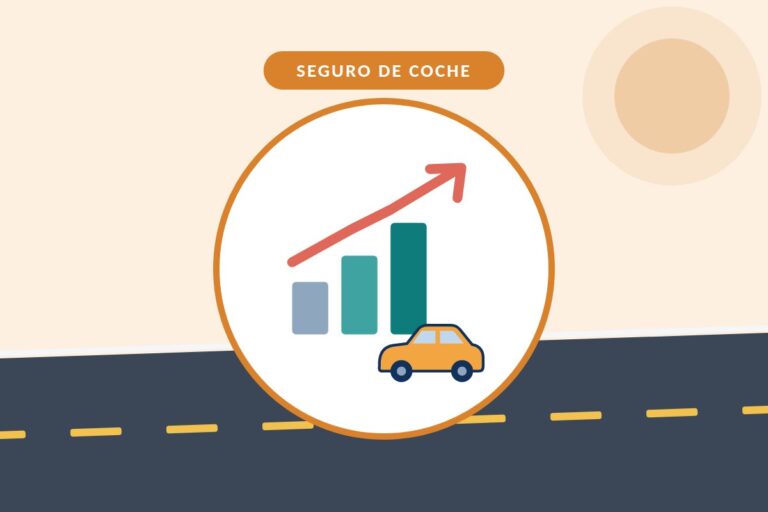 Cuánto sube el seguro del coche: gráfico con flecha hacia arriba y un coche