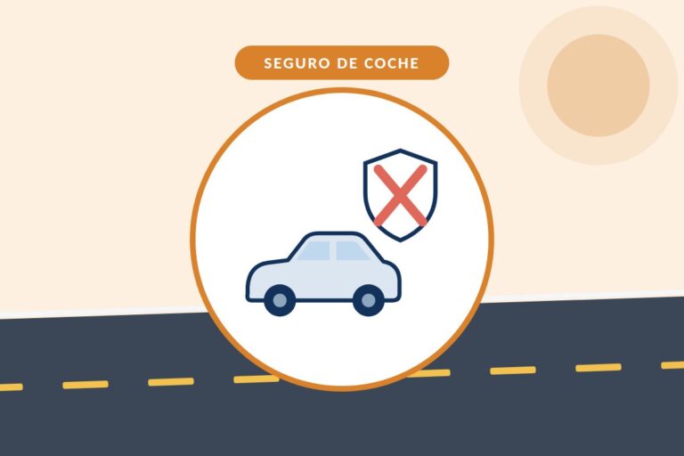 Accidente con coche sin seguro: coche con un escudo tachado