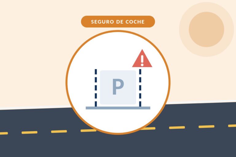Robo del coche: plaza de aparcamiento vacía con una señal de alerta