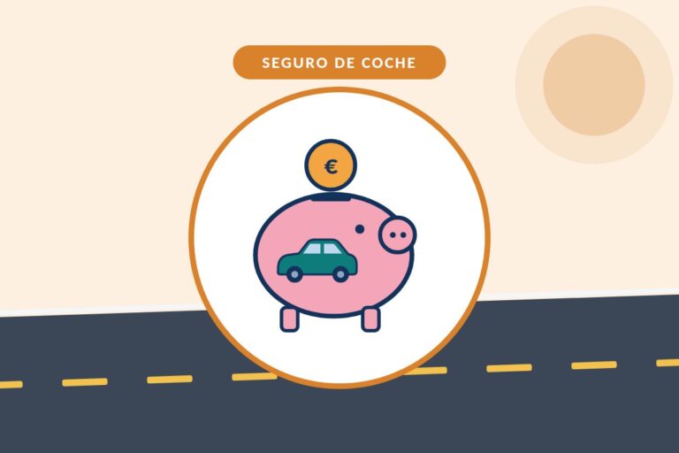 Seguro de coche con franquicia: hucha con una moneda y un coche