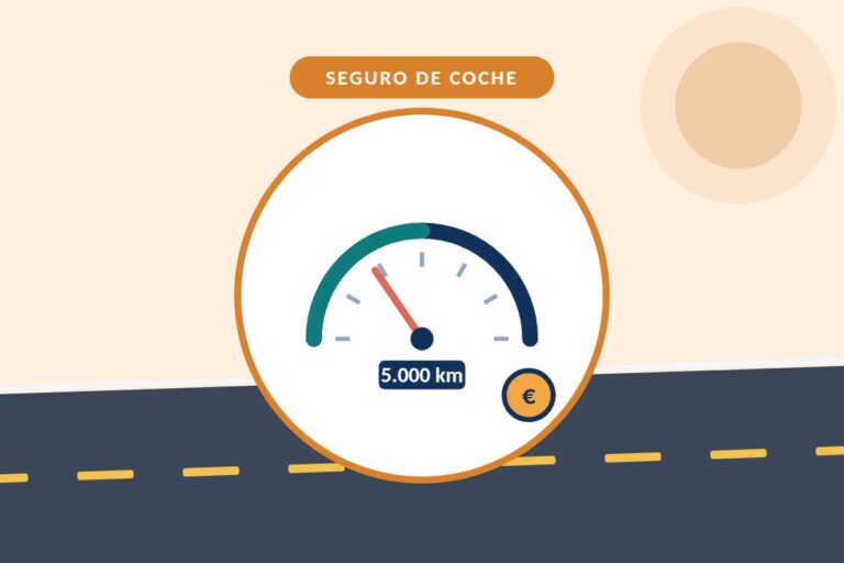Seguro por kilómetros: cuentakilómetros de un coche con una moneda